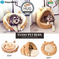 yourkith dogs house pet nest cute shape round nest soft fabric bottom slip resistant cat nest pet mat small dog kennel