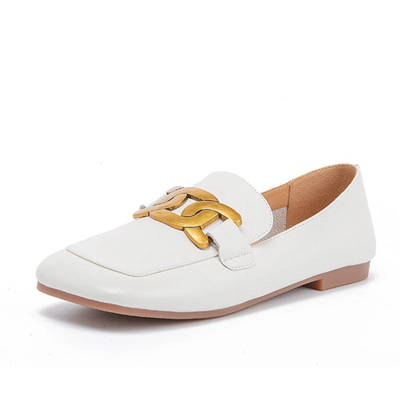 

2021 spring new everyday flat bottom low top square head women's solid color Lefu shoes British retro small shoes women's single