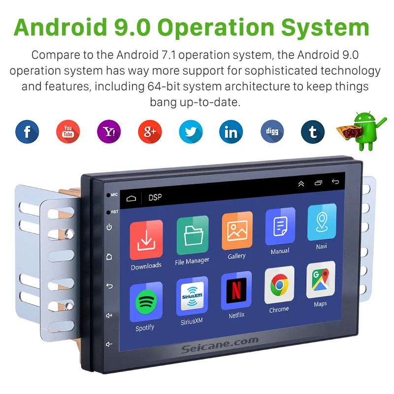 Seicane Android 9.0 7” 2GB 8-CORE DSP Universal Car Radio GPS Multimedia Unit Player For TOYOTA Nissan Kia RAV4 Honda VW Hyundai |