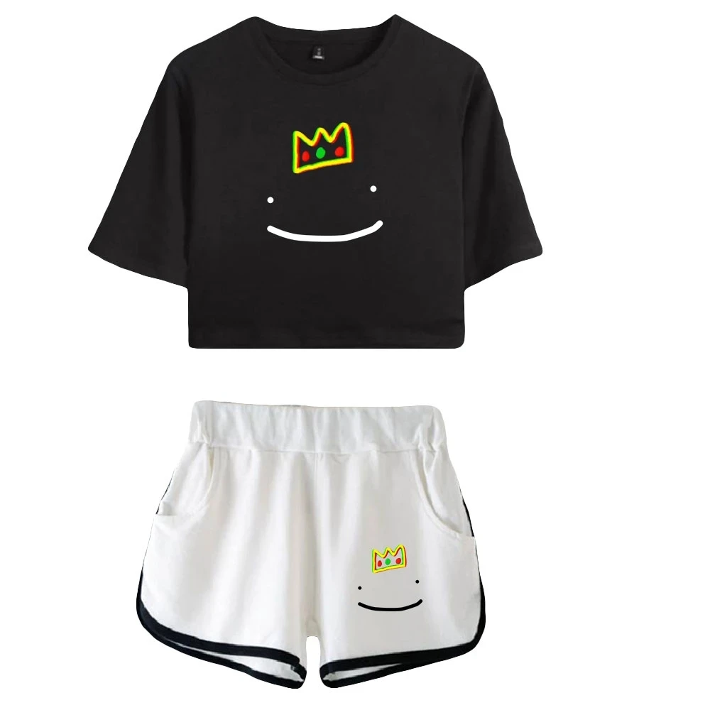 

Ranboo Dreamwastaken Merch two piece set tracksuit for women 2021 new casual sets shorts + crop top short sleeve sexy fashion