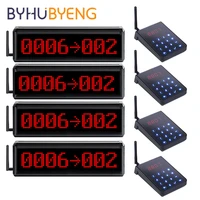 byhubyeng queuing system long range led display management for hospital restaurant pager waitress waterproof wireless