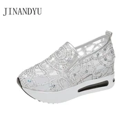 lace slip on shoes for women wedge sneakers platforms breathable casuales loafer shoes fashion chunky sneakers woman shoes heels