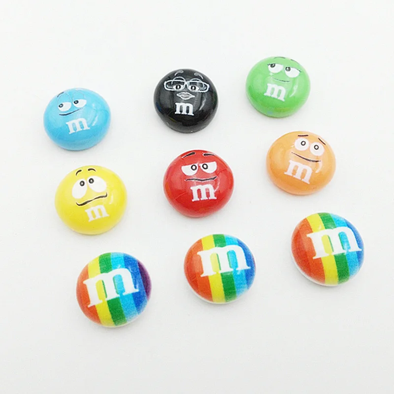 20 шт мини M бобы смолы высокого качества яркого кабошон с плоской задней