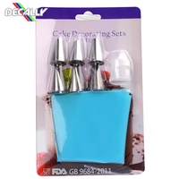 silicone pastry bag nozzles tips diy icing piping cream refillable pastry silk flower silk blush decorating tools