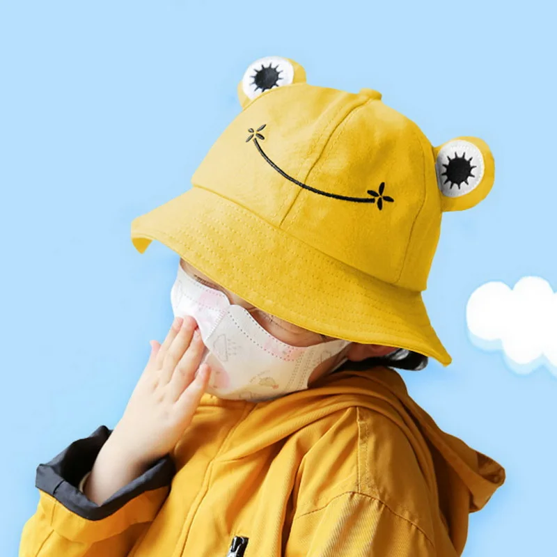 

New Cute Frog harajuku Bucket Hats Women Cover Fisherman Hat for Adult Women Sunscreen Cap Animal casual Fisherman Hat