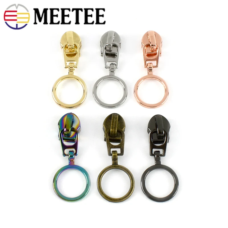 

10/20Pcs Meetee 5# Zipper Sliders for Nylon Zips O Ring Puller Jacket Bag Zippers Repair Kits Zip Head DIY Sewing Accessories