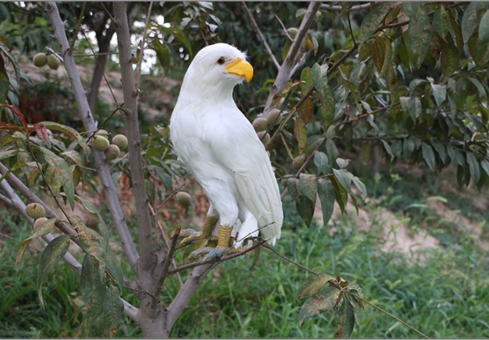 Орел из пенопласта и перьев около 32 см белый орл реквизит для рукоделия украшение