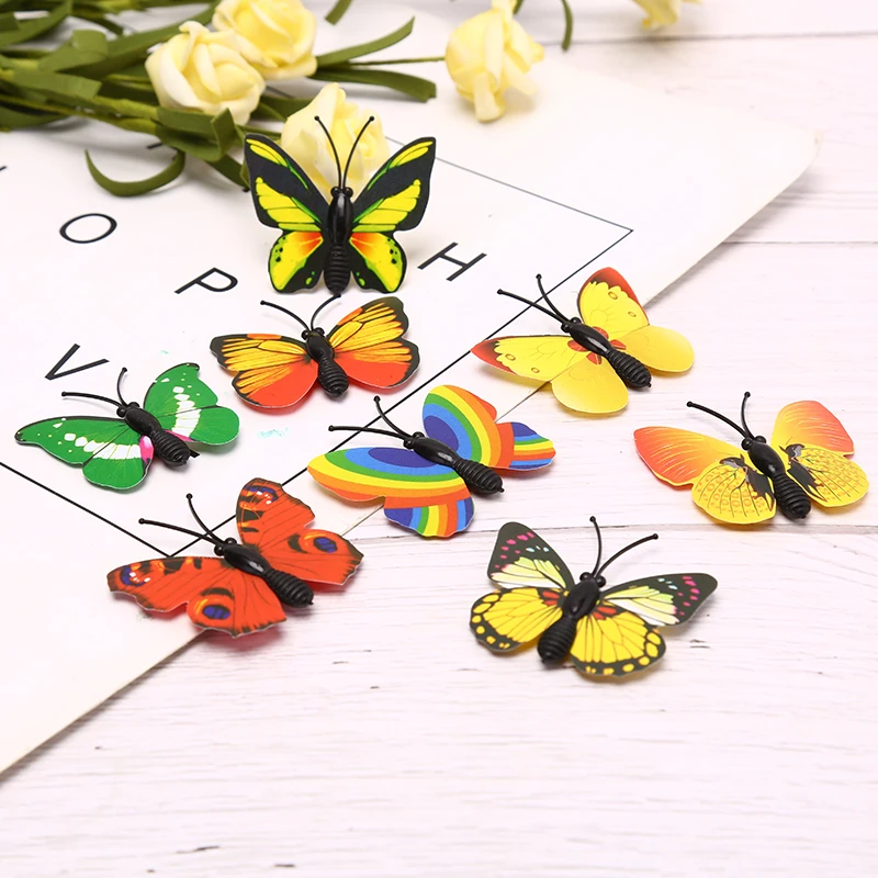 

Butterflies Garden Yard Planter Colorful Whimsical Butterfly Stakes Decoracion Outdoor Size:4*4cm