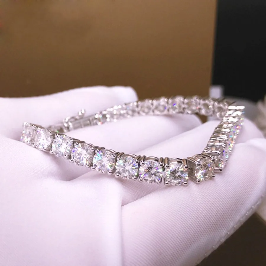 Handmade 14K white gold filled Diamond Bracelets For Women Men Luxury Engagement Wedding natural Topaz gemstone Jewelry 18cm