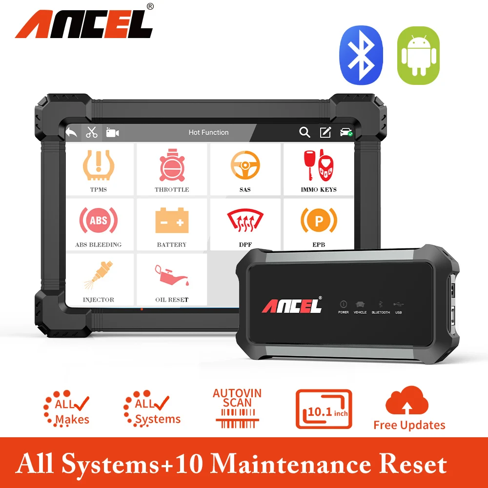 ANCEL X7 полный Системы OBD2 Bluetooth Автомобильный сканер Профессиональный Подушка