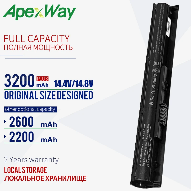 Черный аккумулятор ApexWay 14 4 В для HP HSTNN DB6K DB6J VI04 TPN Q141 ENVY U004TX J6M90PA U206TX 15