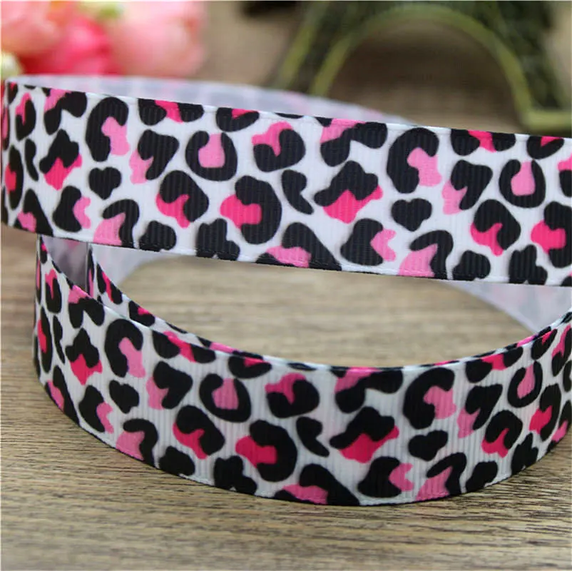 DHK 5 ярдов корова леопард джунгли напечатан grosgrain ленты ленточный аксессуар hairbow