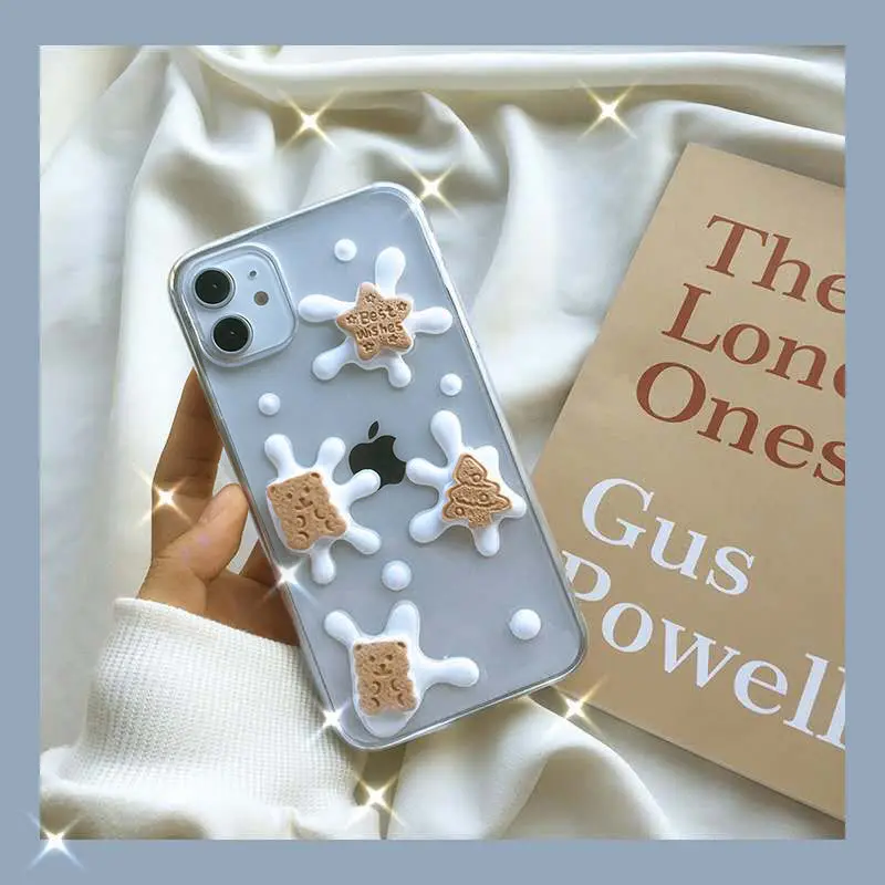 the new cookies milk the stars little bear apple 11 lovely phone case x xr female iphone 8 plus 8 7 13 max pro the silicone 12 free global shipping