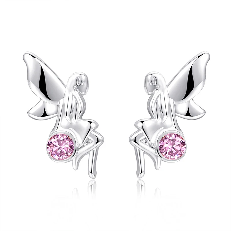 Минималистичные маленькие серьги гвоздики в виде ангельских крыльев для женщин