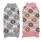 Теплая зимняя одежда для домашних питомцев, винтажная жаккардовая водолазка, вязаный свитер, костюм для домашних животных, кошек, щенков, маленьких собак