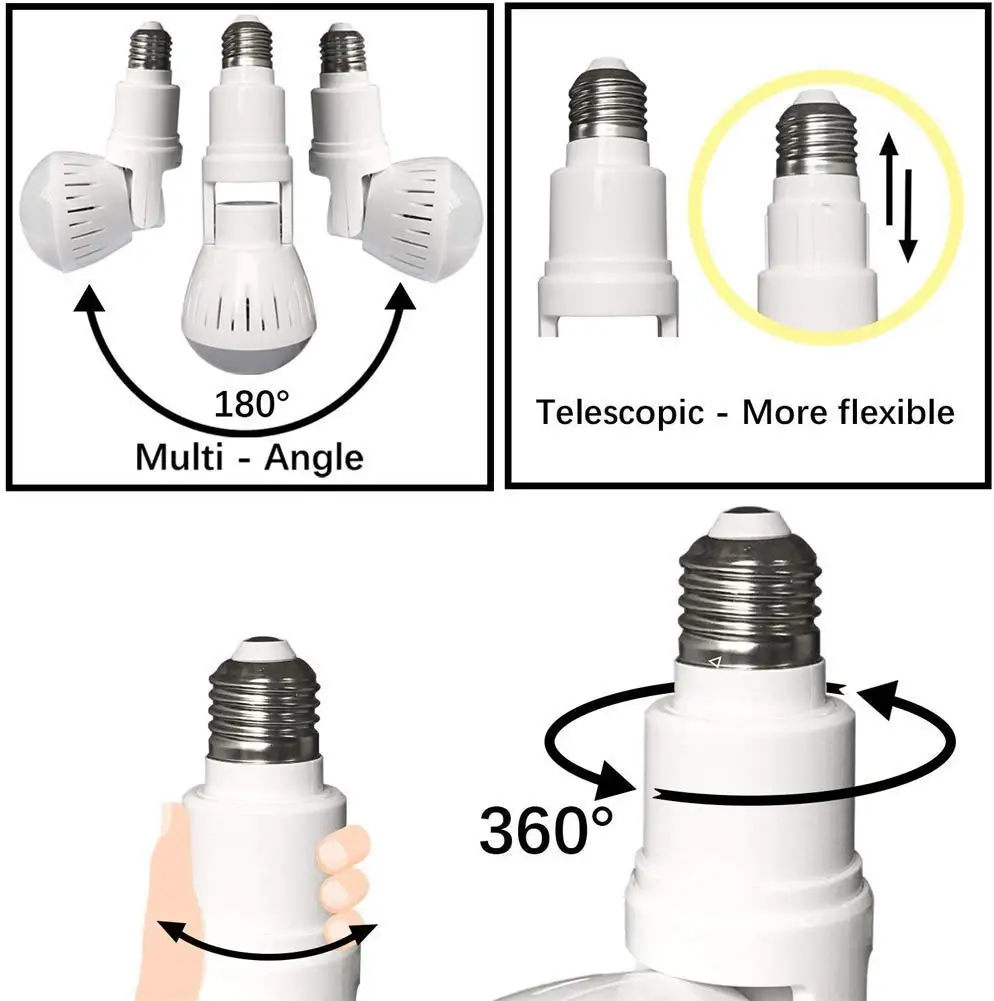 

2MP Wifi Panorama Camera Security Lamp Panoramic Bulb CCTV Video Wireless IP Camera Surveillance Fisheye HD Night Vision Camera