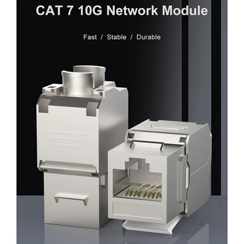 RJ45 Keystone Cat7 Cat6A Shielded FTP Zinc Alloy Module 10GB Network Keystone Jack Connector Adapter Cat7 Rj45