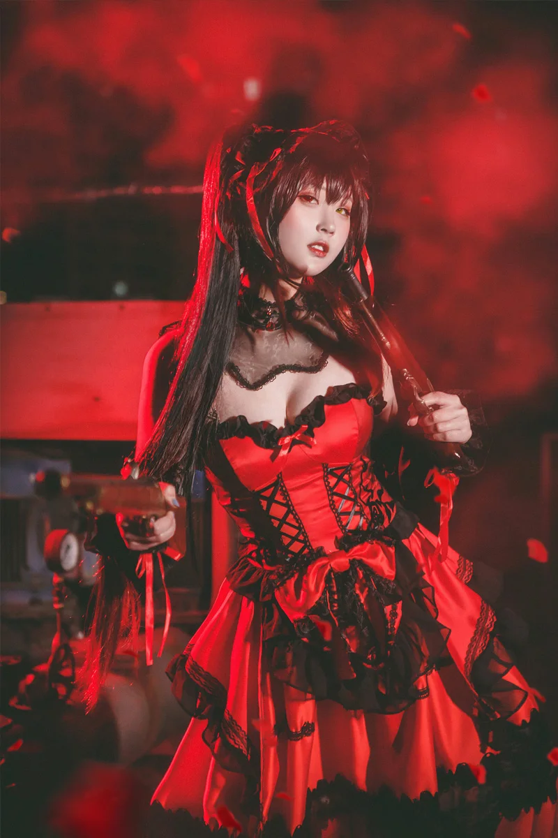 Новый аниме Дата пуля Tokisaki Куруми косплей костюм наряд нарядное платье