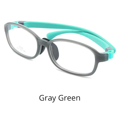 Gray Green Ralferty безопасные силиконовые очки, детские модные спортивные очки для мальчиков и девочек, для близорукости, по рецепту, без диоптрий, очки K19006 - Цвет оправы: Gray Green