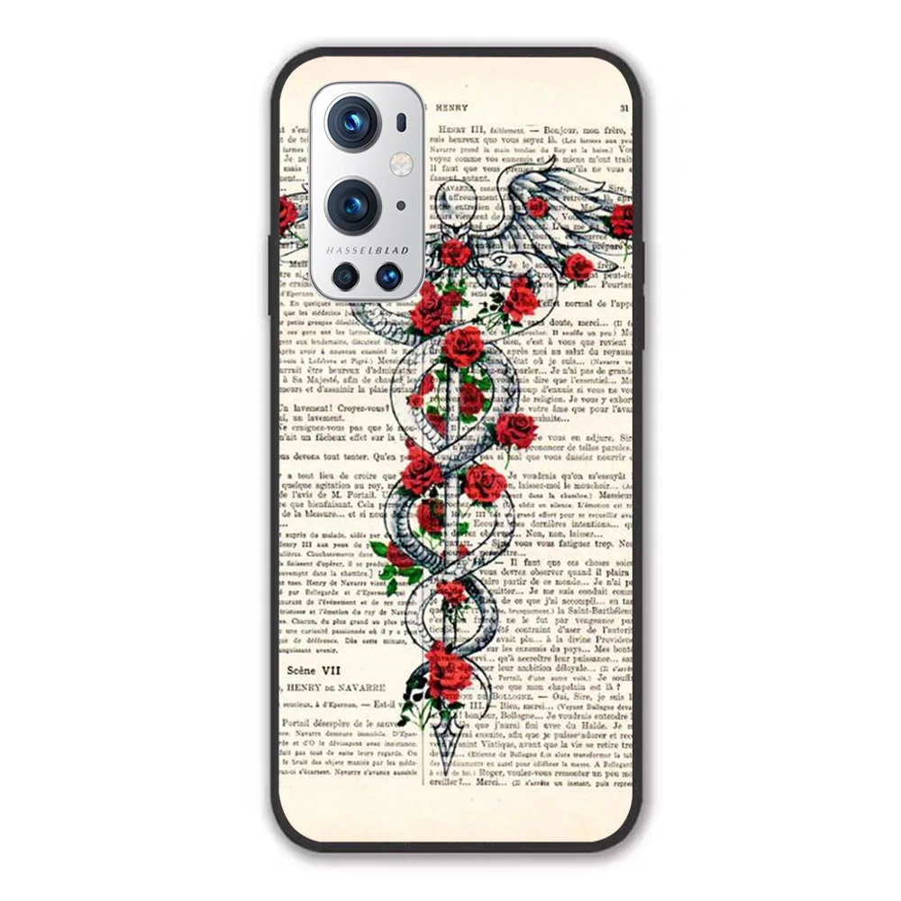 

For OnePlus Caduceus Symbol Rod of Asclepius Poster Soft TPU Border OnePlus 7 7T 7Pro 8 8T 8Pro 9 9Pro Case