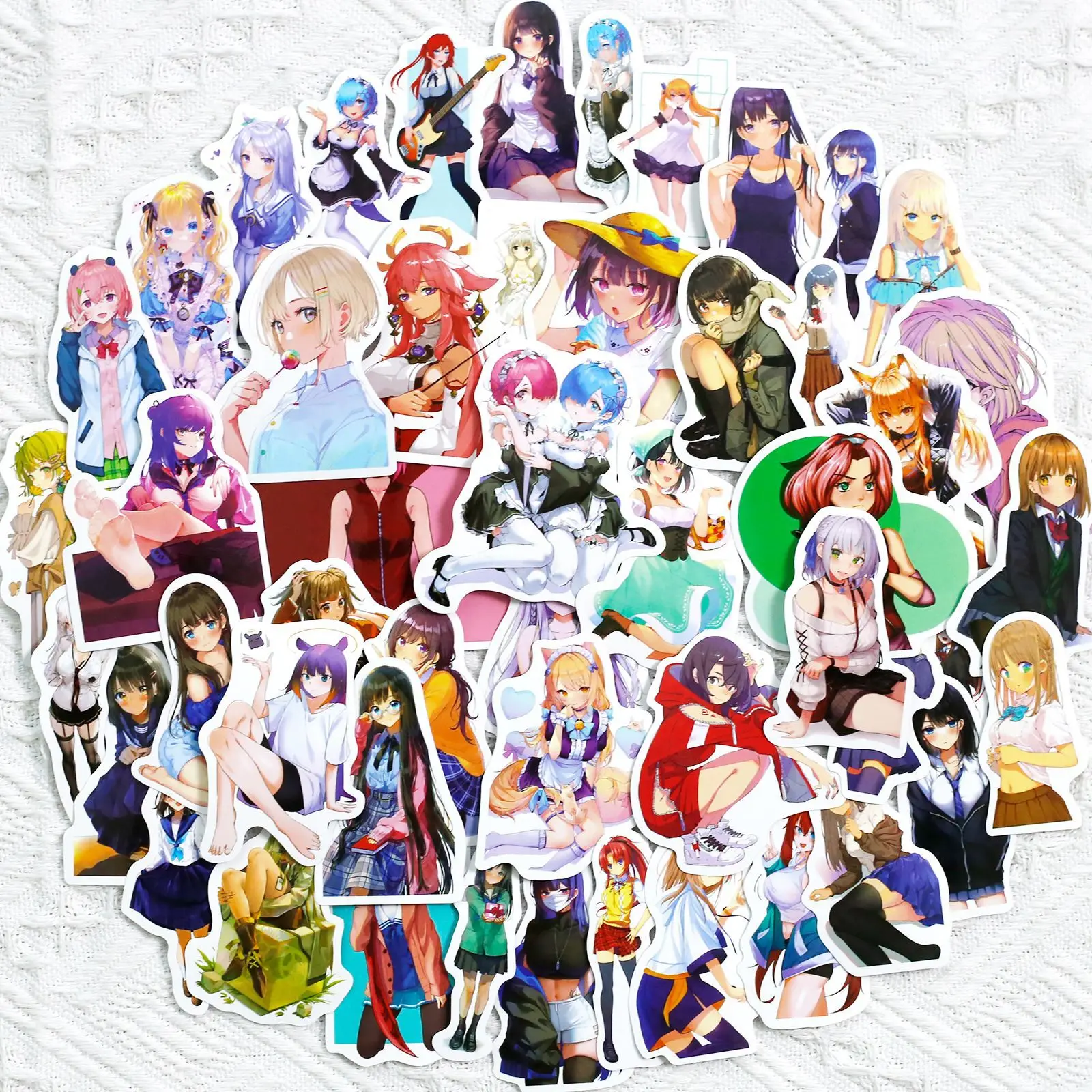 

50 PCS Cartoon Anime Sexy Beauty Sticker Phone Guitar Laptop Helmet Automobile Water Cup Stationery Decorate Sticker