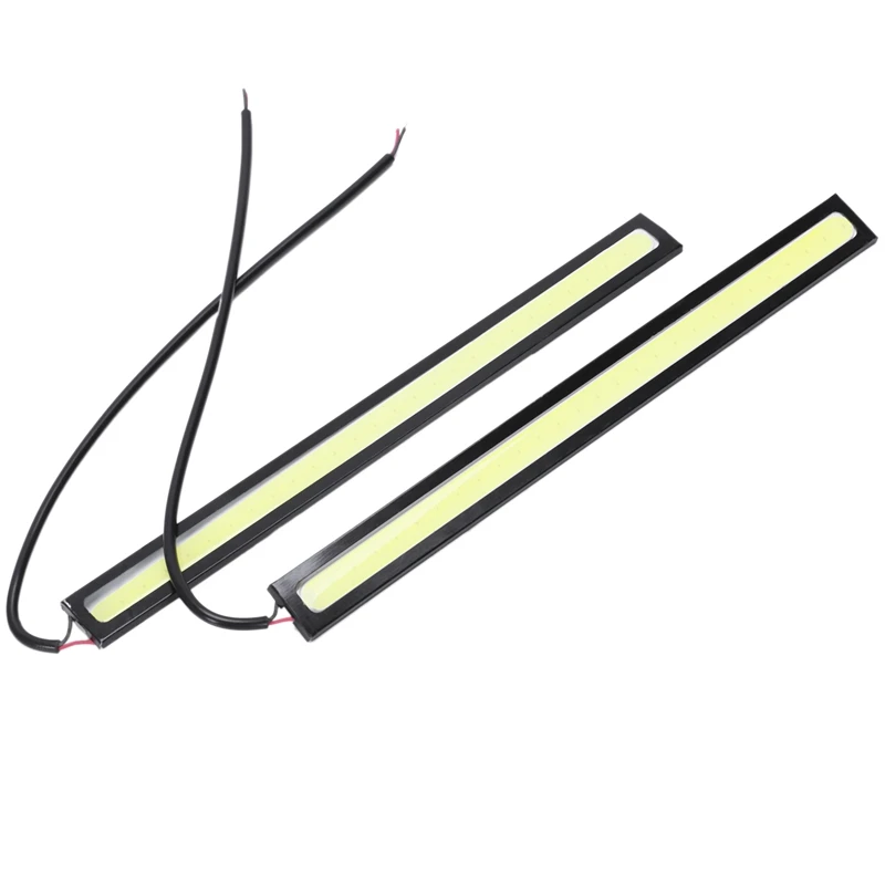

1 пара 6W 6000K Водонепроницаемый ксенон белый тонкий Cob DRL Светодиодный дневной светильник для автомобиля (черный, желтый)