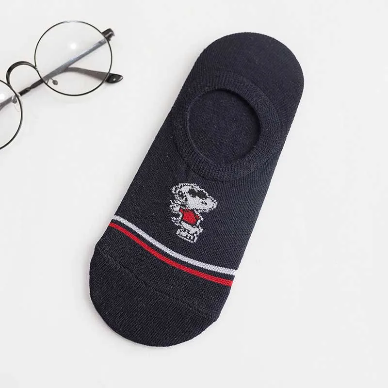 Простые женские короткие носки с Snoopy из мультфильма; удобные хлопковые короткие Дышащие носки с закрытым носком; нескользящие чулочно-носочные изделия - Цвет: 3