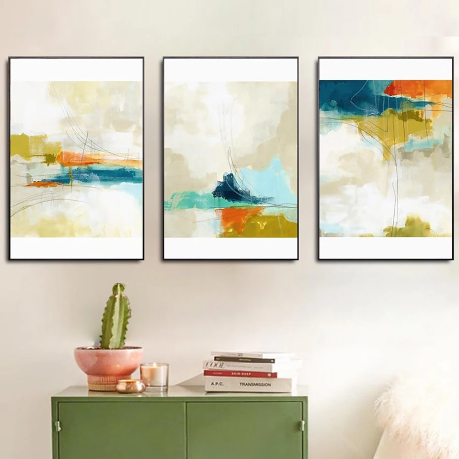 

Abstract Sky Canvas Painting Multi Colors Clouds Poster Prints Nordic Wall Art Pictures For Living Room Home Decor No Frame