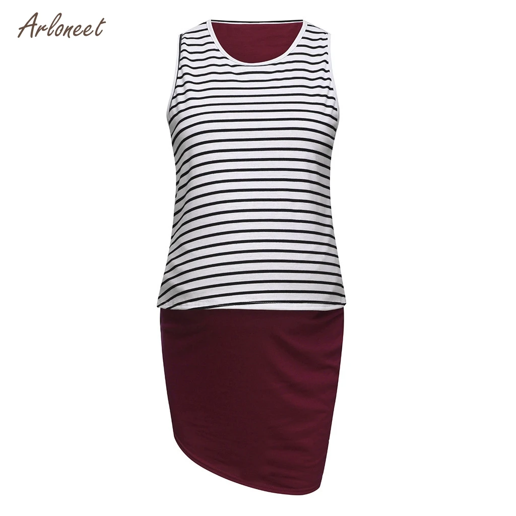 ARLONEET платья для беременных женщин поддельные из двух частей платье летнее