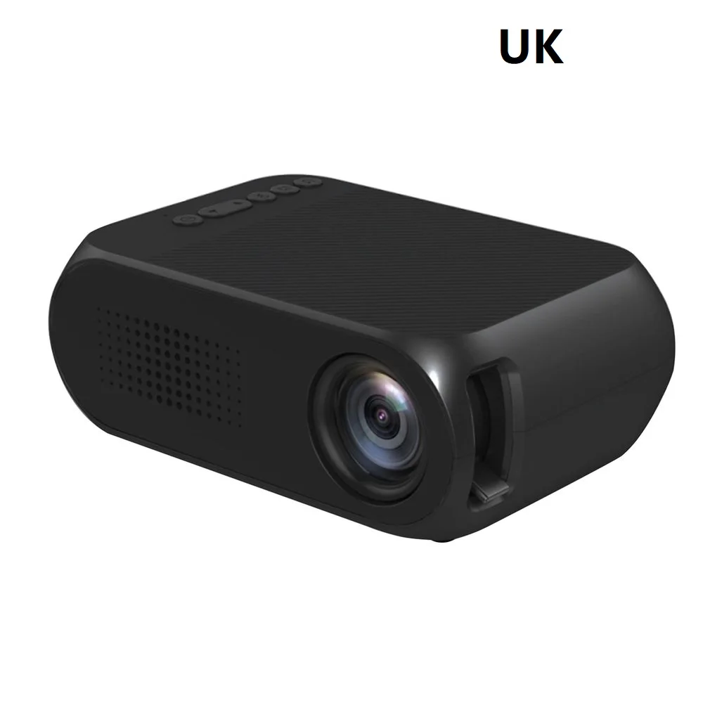 Black UK Plug Мини проектор Обновление Портативный светодиодный проектор Аудио HDMI USB Мини проектор домашний кинотеатр медиаплеер проектор - Цвет: Black UK Plug