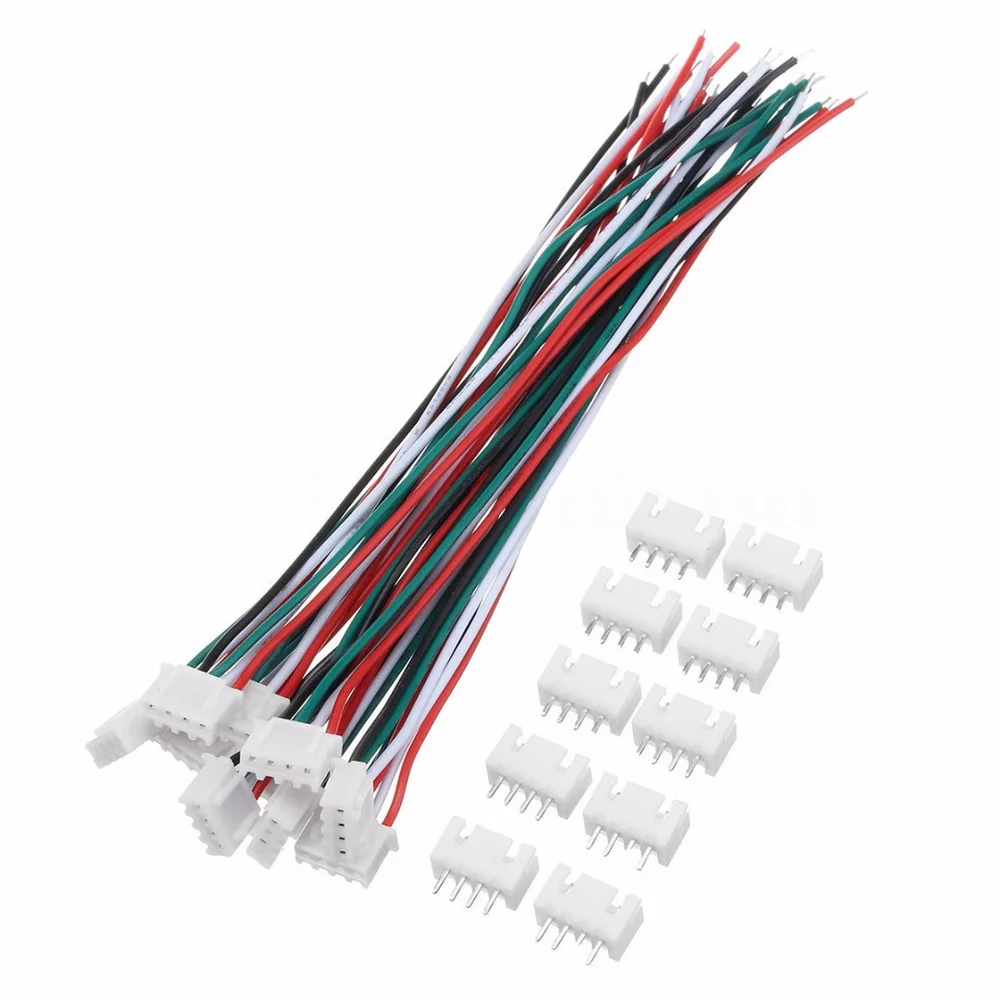 10 шт./набор мини микро JST разъем XH 2 54 мм 4 контактный с 24AWG 1007 провода 150