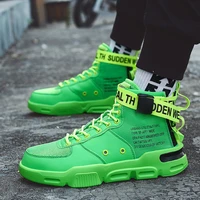street hip hop mens green sneakers breathable high top platform skateboard shoes men designer men shoes casual zapatillas hombre