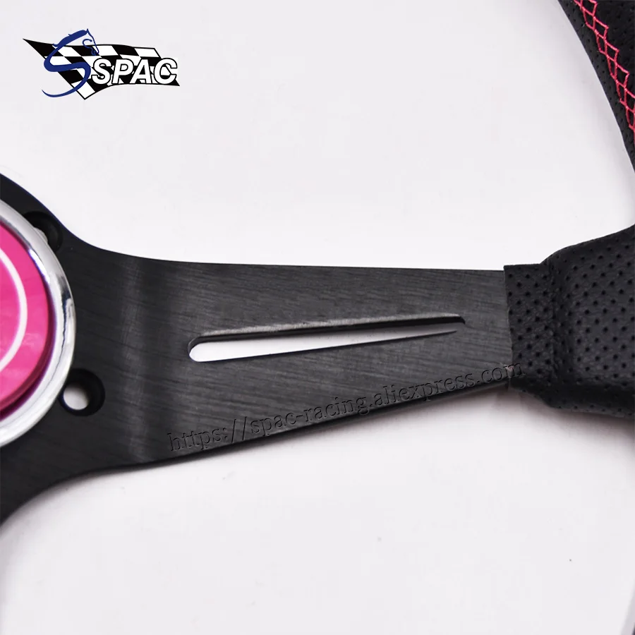 350 мм/14 дюймов Высокое качество на заказ Автомобильный руль с роговой кнопкой |