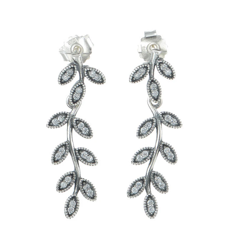 

2021 Valentine's Day Gift Girlfriend Fashion Women Silver 925 Jewelry Long Chain Drop Earrings Women Sterling Silver Jewelry