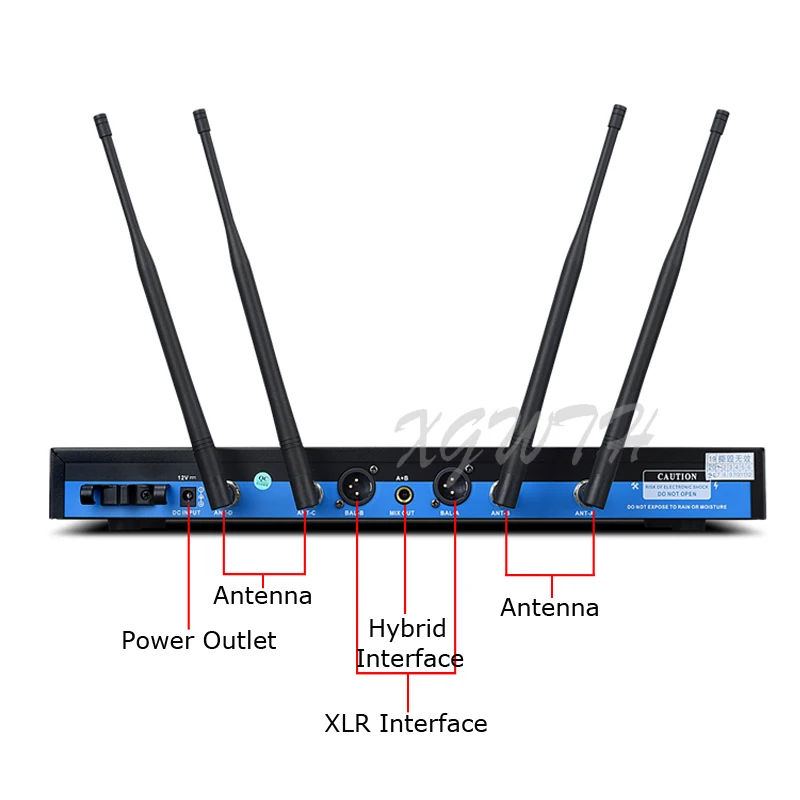 저렴한 200 채널 진정한 다이버시티 UHF 무선 가라오케 마이크 시스템 2 헤드헬드 Lavalier 헤드셋 마이크 오디오 DJ 무대 마이크로폰