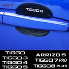 Защитная Наклейка на дверную ручку автомобиля из углеродного волокна для CHERY TIGGO 2, 3, 4, 5, 7, 8 PRO PLUS, ARRIZO 5, автомобильные аксессуары, 4 шт.