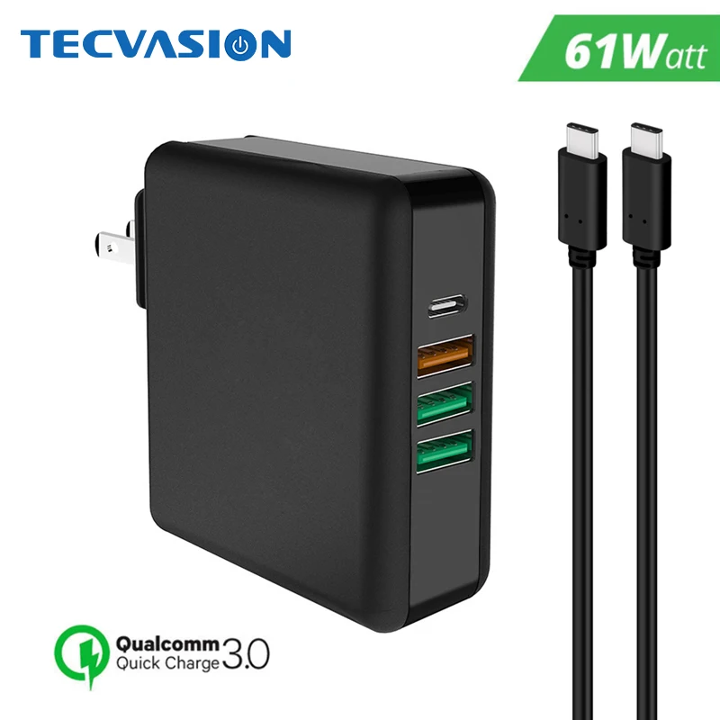 61 Вт USB C Type PD QC 3 0 4 порта быстрое зарядное устройство 45 адаптер питания для Macbook Pro