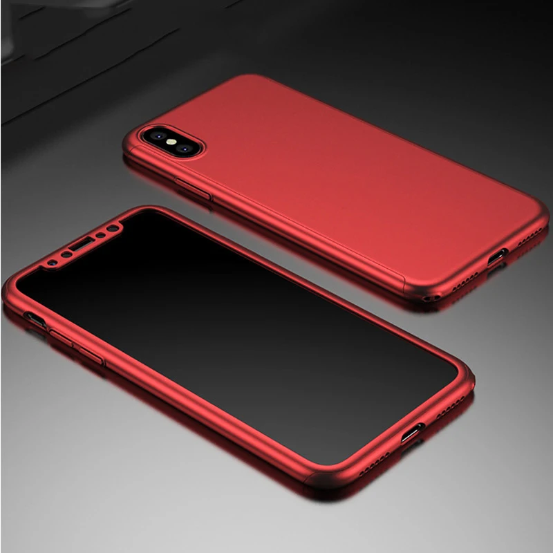 360 полностью матовый двухслойный Жесткий Чехол для Funda iPhone 7 6 6S 5 SE X XR XS 10 Max с