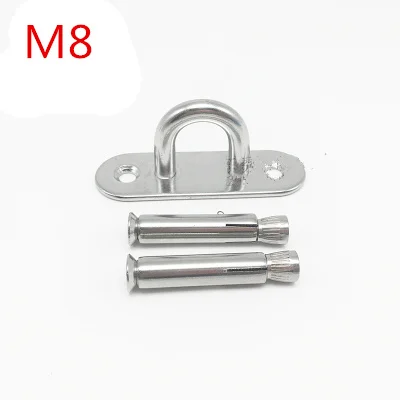 M8 Contains screws 6 шт. Овальный u-образный крюк из нержавеющей стали для автомобиля, подъемный крюк, потолочные вентиляторы/мешки с песком/гамаки/диван для отдыха, фиксированный крюк - Цвет: M8 Contains screws