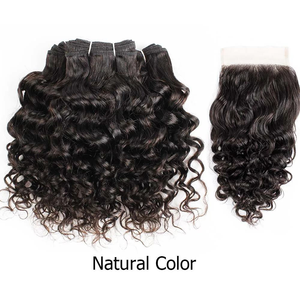 50g Natural Color MOGUL волосы 50 г/шт. 4/6 пряди с закрытием волна воды Омбре медовый блонд бразильские Remy человеческие волосы коричневый короткий Боб Стиль - Цвет: 50g Natural Color