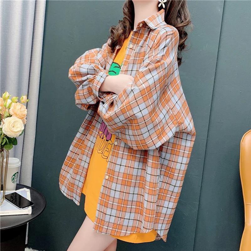 

Новинка 2021, весенне-осенняя клетчатая рубашка, женский дизайн