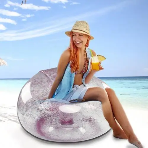 Блестящий складной надувной ПВХ диван-мешок кресло диван портативный слинг стул