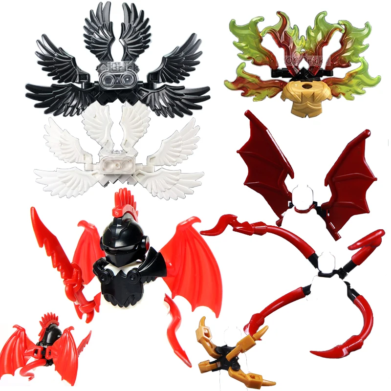 1 шт. строительные блоки без мини-фигурок рыцарь Дракон Броня Крылья Ангел Ninjagoed
