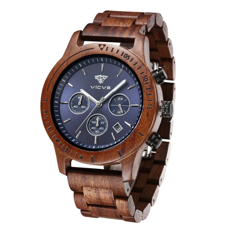 

Wood Watch Men Stopwatch erkek kol saati Wooden Wristwatches Male Show Date Create Gift saat erkek relogio masculino