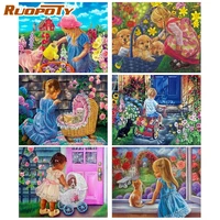 ruopoty diy painting by number child drawing on canvas hand painted paintings art gift pictures by numbers figure home decor