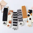 Зимние теплые носки в виде кошачьих лап для женщин, носки для сна для девочек, носки для дома, толстые носки
