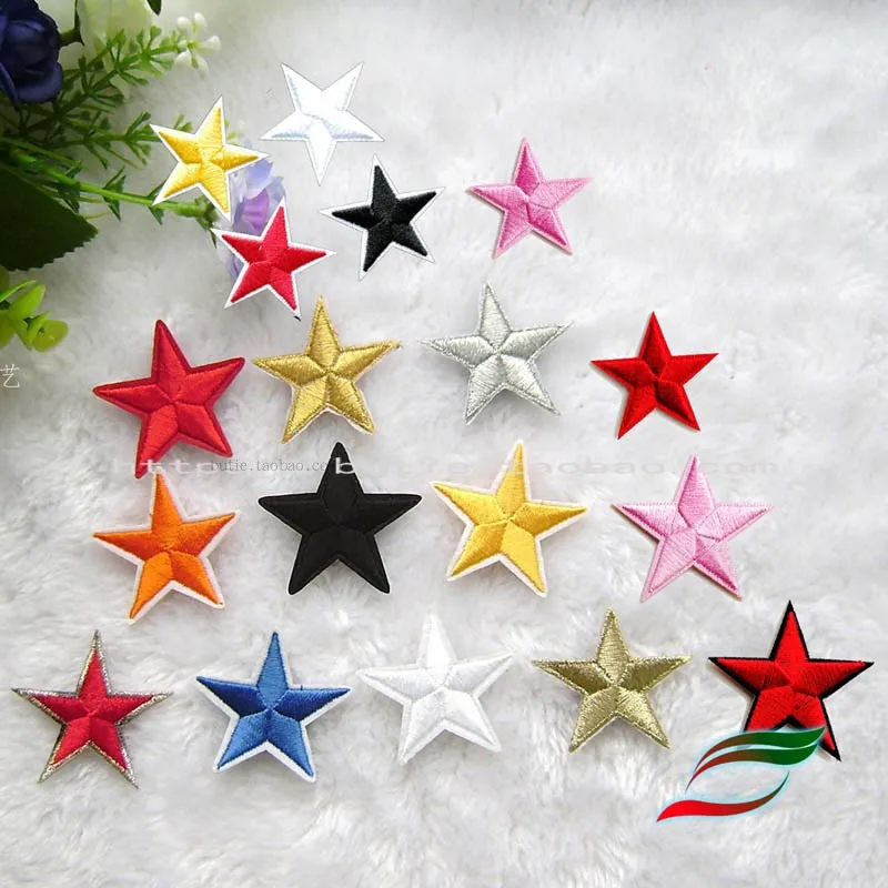 Пентаграмма звезды и полосы Задняя лента клейкий значок Одежда обувь шляпа