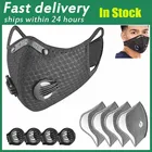 Маска для лица велосипедная с фильтром из активированного угля, 5 слоев, PM2.5