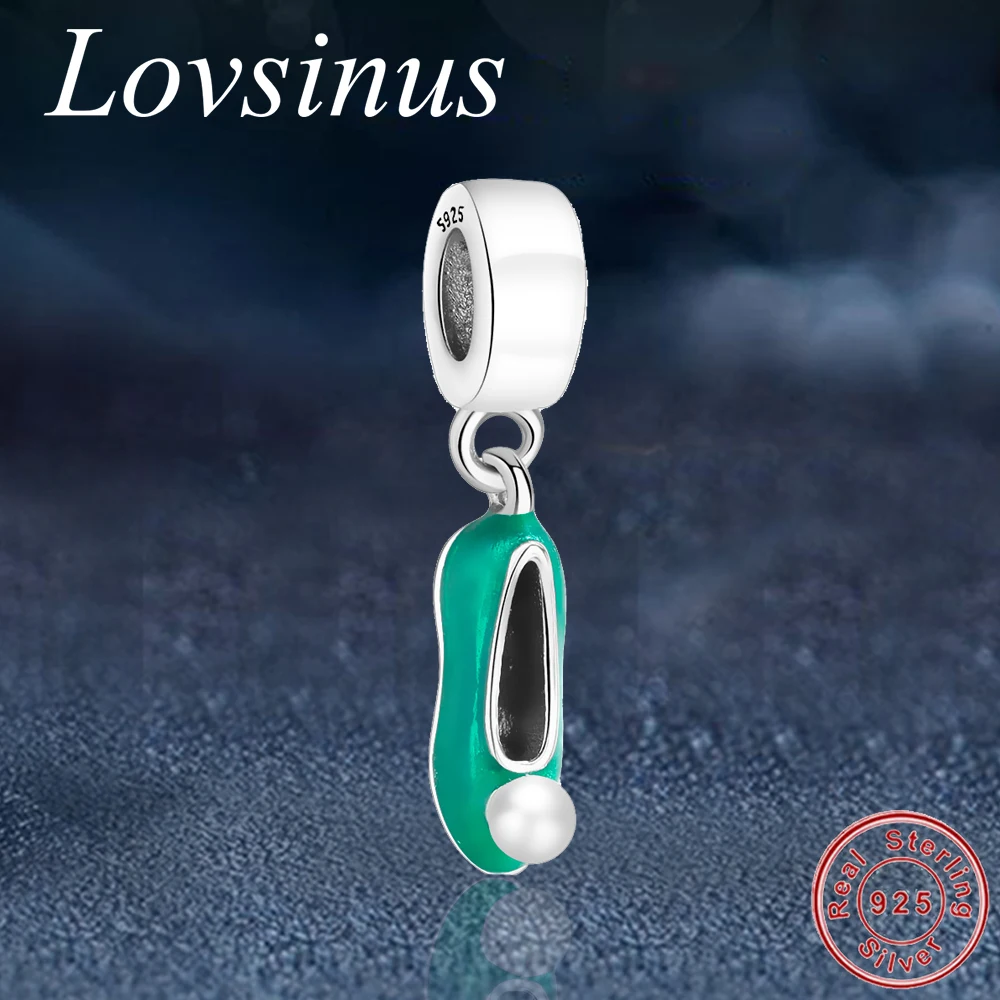 Стерлинговое Серебро 925 пробы болтающаяся обувь с бусинами оригинальный