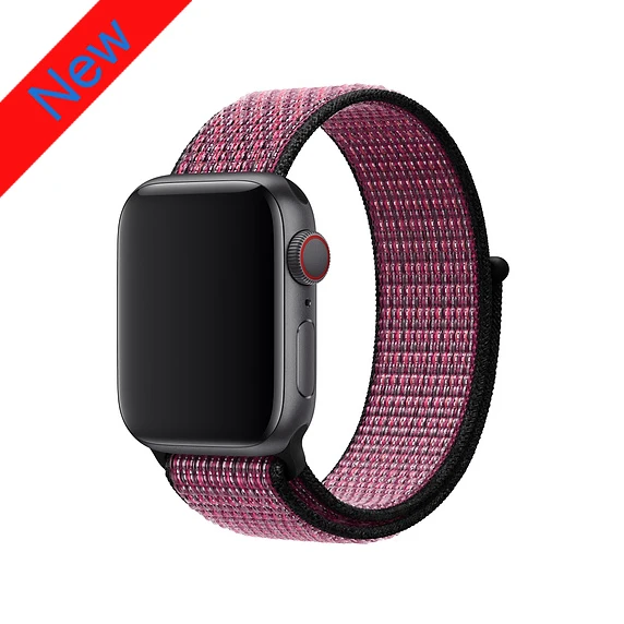 Спортивный нейлоновый ремешок для apple watch 4, apple watch 5, ремешок correa iwatch 44 мм, 40 мм, 38 мм, 42 мм, apple watch series 4, 3, 2, 1 - Цвет ремешка: Pink Blast